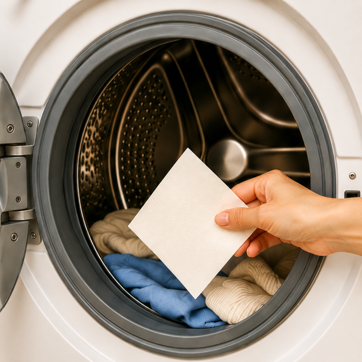Add your laundry on top of the sheet