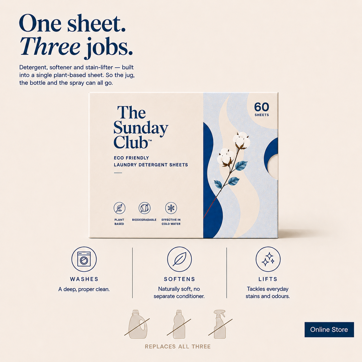 The Sunday Club - Eco Friendly Laundry Sheets - 60 Sheets