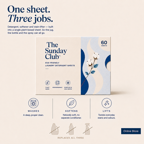 The Sunday Club - Eco Friendly Laundry Sheets - 60 Sheets