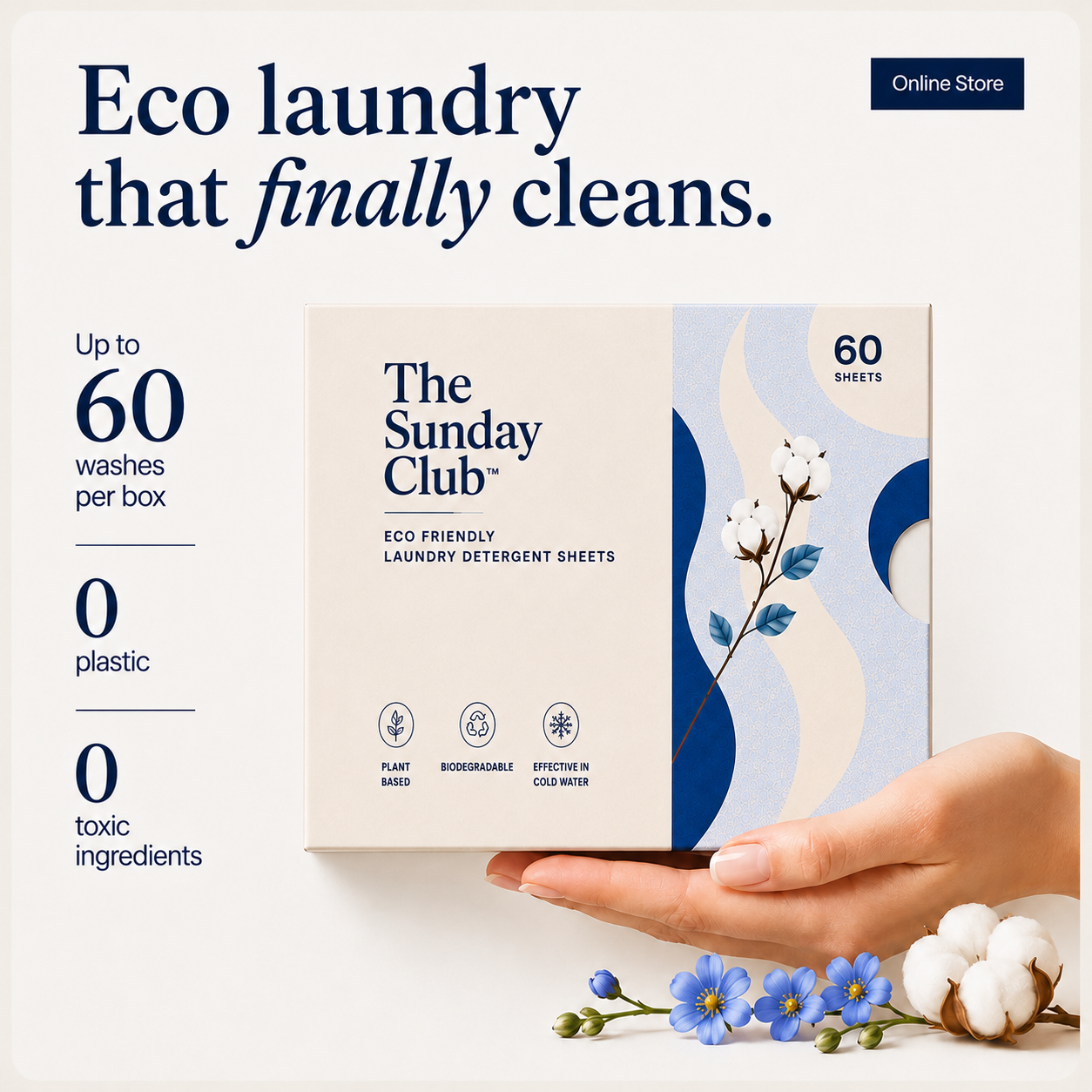 The Sunday Club - Eco Friendly Laundry Sheets - 60 Sheets