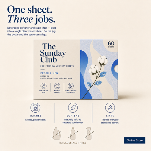 The Sunday Club - Eco Friendly Laundry Sheets - 60 Sheets
